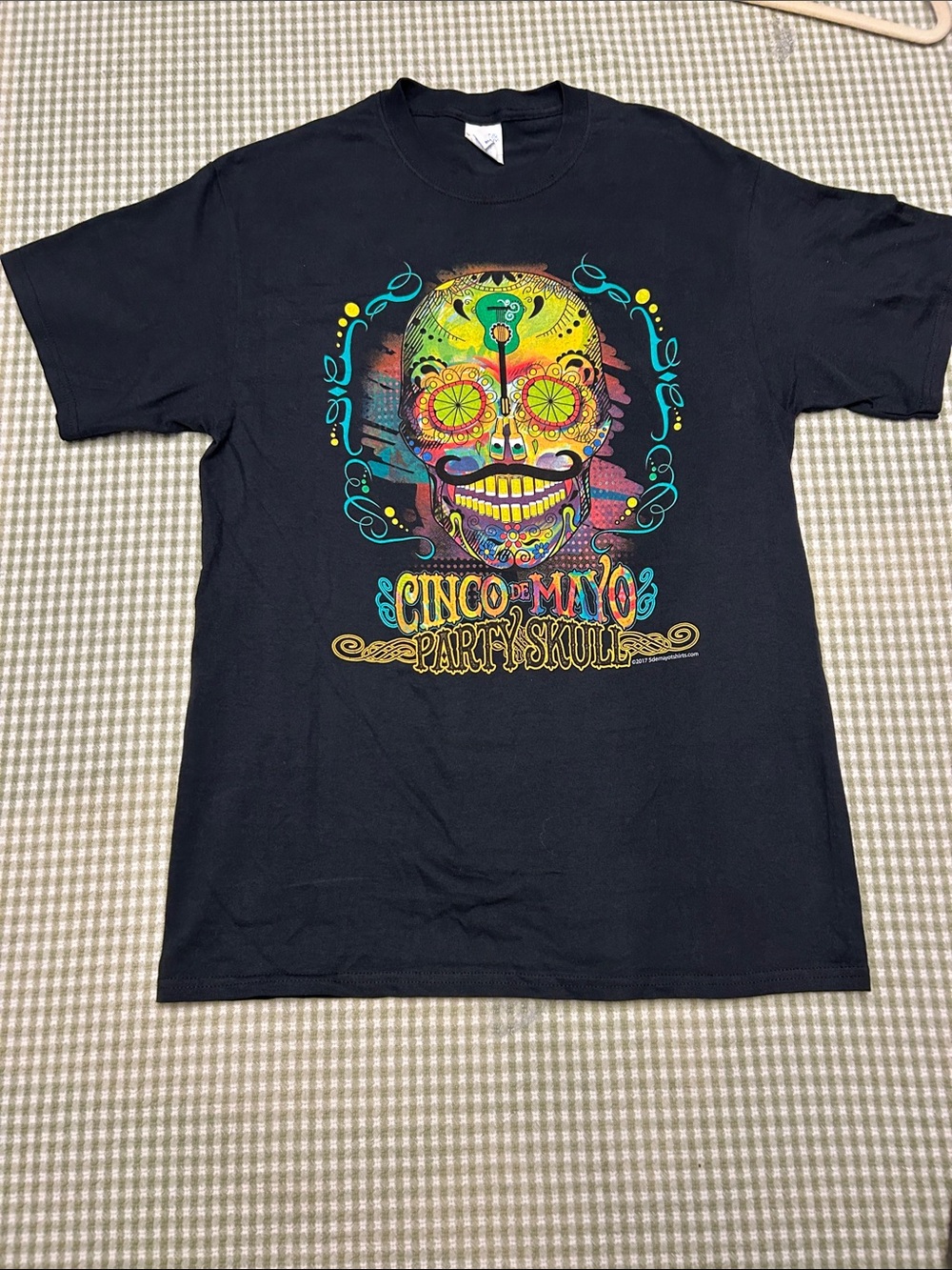 Port & Company Sugar Skull Graphic T‑Shirt Black Cinco de Mayo Unisex Size M